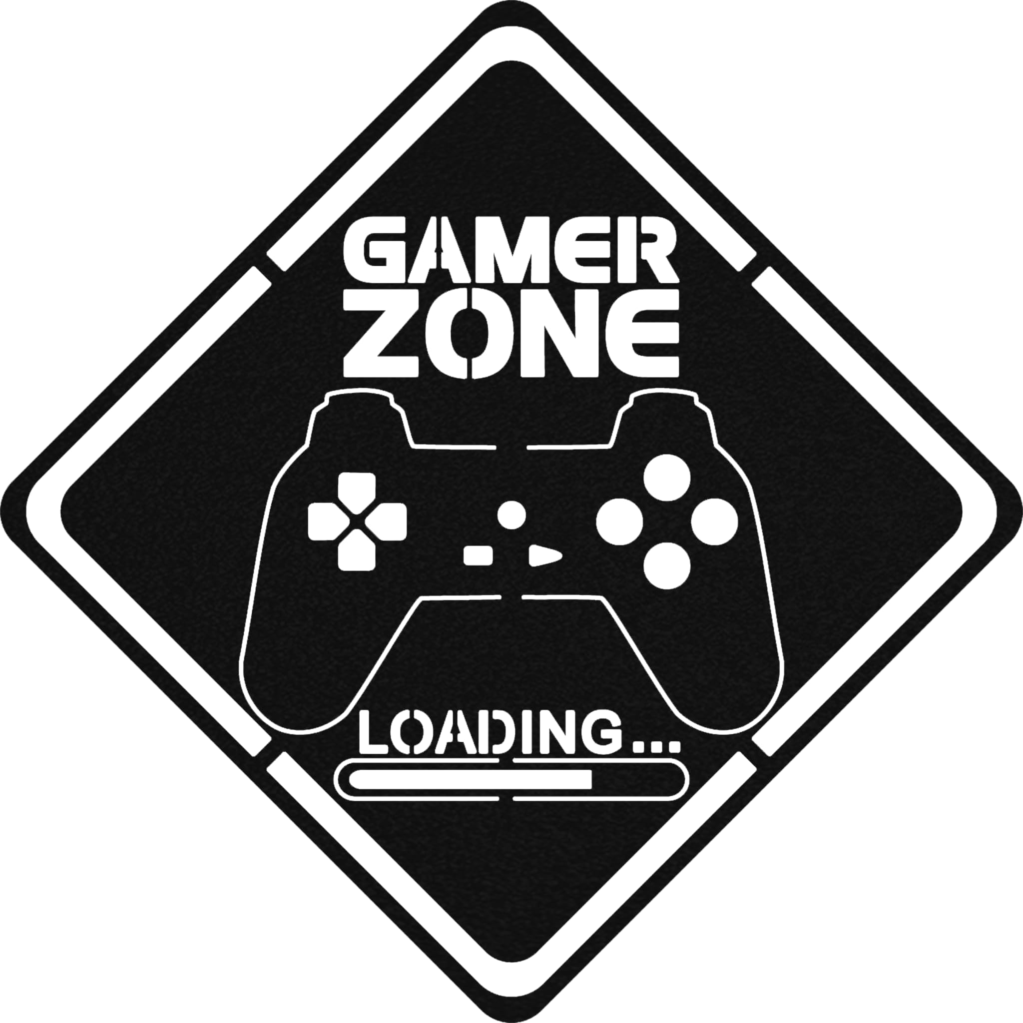 Gamer Zone Metal Wall Art - 19x19 Inches Black - Perfect for Gaming Room Decor, Man Cave & Home Office Wall Decor