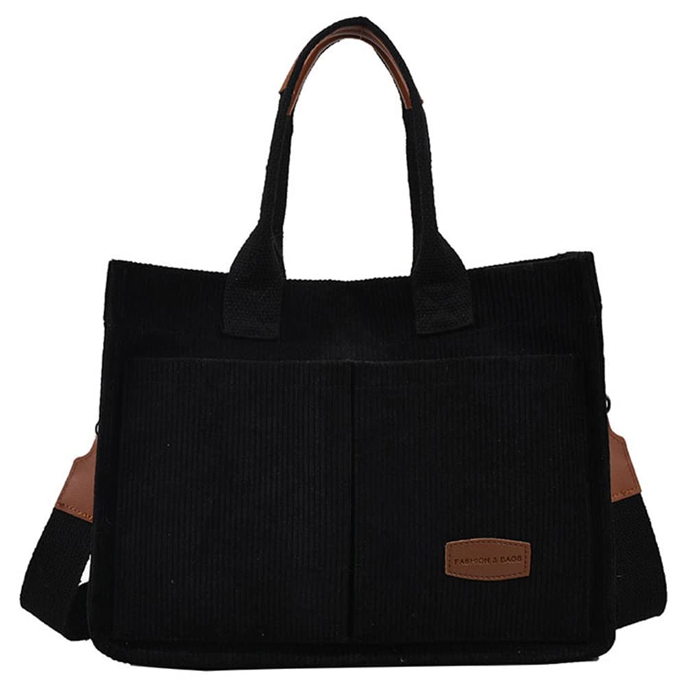 Stylish Corduroy Tote Bag for Women - Crossbody Shoulder Purse with Canvas Lining | Perfect for Work, Travel & Everyday Use (Teen Girls & Adults)
