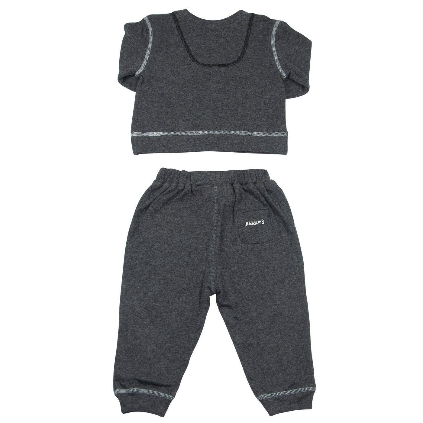 Juddlies 2-Piece Jogger Set for Women - Charcoal Fleck Fleece Lounge Wear, Comfortable Casual Outfit for Home, Gym & Running