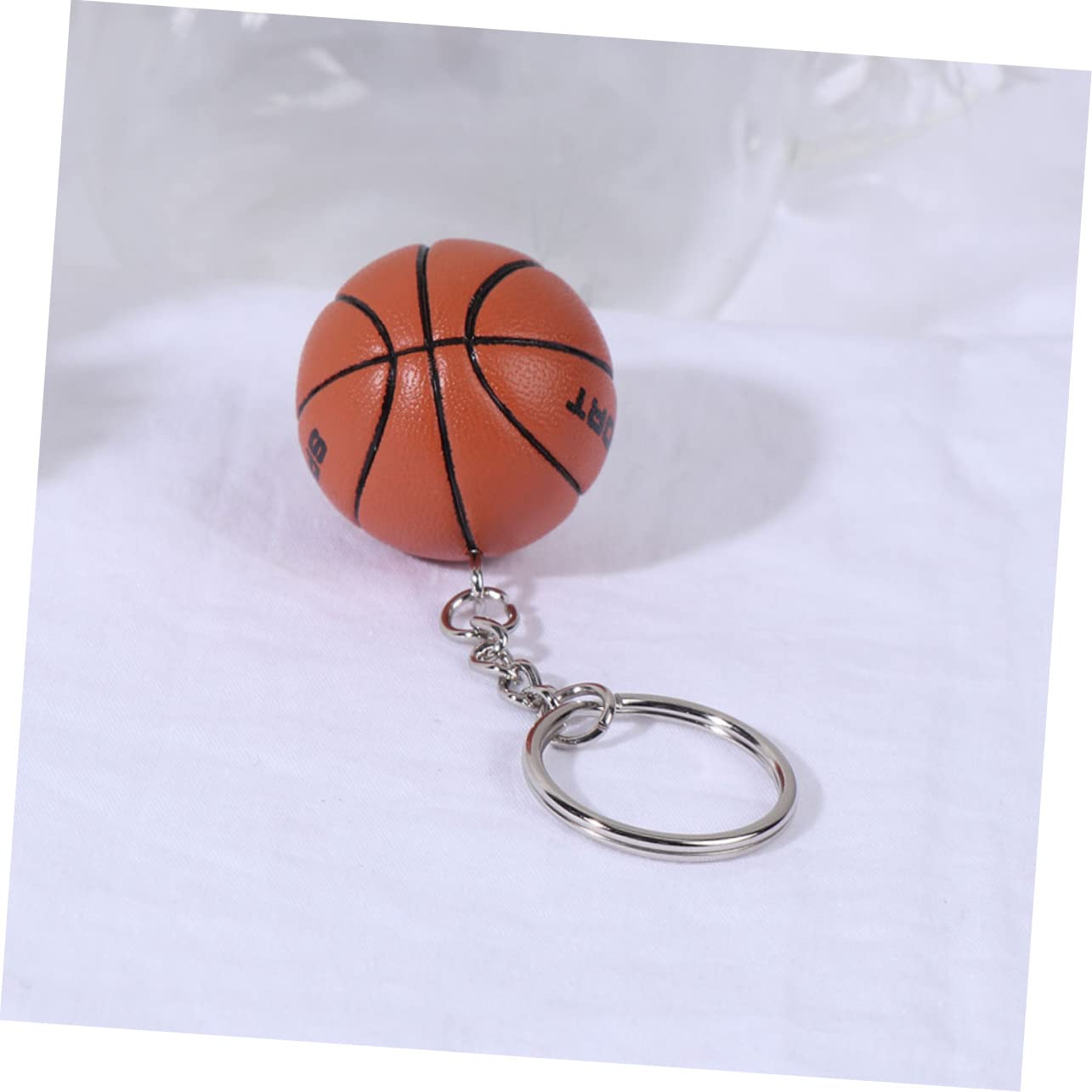 Kisangel 5 Sets Mini Basketball Hoop Keychain - Unique Boys & Girls Basketball Keyring Decor, Hanging Key Ring for Home, Office, or Car (2pcs x 5) - Perfect Gift for Sports Fans & Basketball Lovers