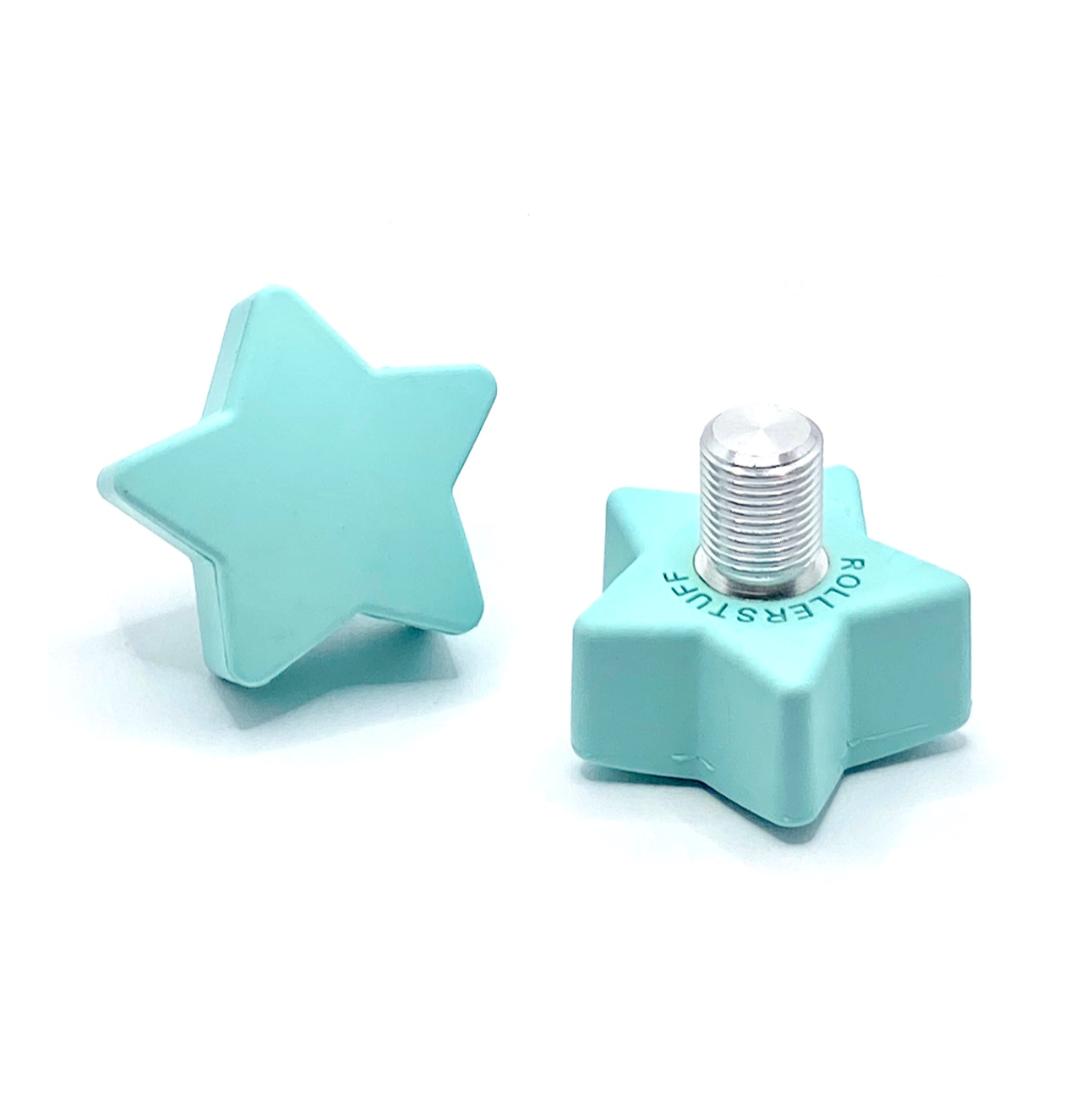 RollerStuff Adjustable Toe Stops for Roller Skates - Twinkle Toes & Eastar Egg Aqua Design - Perfect for Roller Derby, Artistic Skating & Outdoor Rollerblading