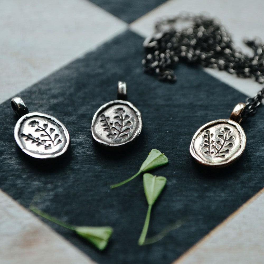 Peg and Awl Botanical Necklace - Shepherd's Purse Pendant | Handmade Floral Jewelry for Women | Perfect for Boho Style, Weddings & Everyday Wear