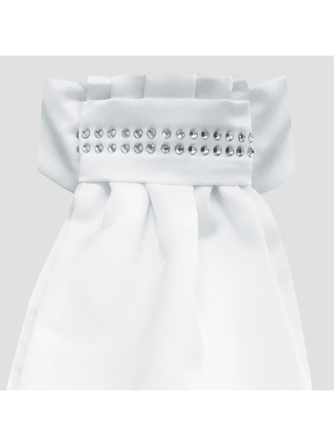 Equestrian White Diamante Horse Riding Stock Tie - Elegant Show & Competition Accessory for Dressage & Hunter Jumper Events