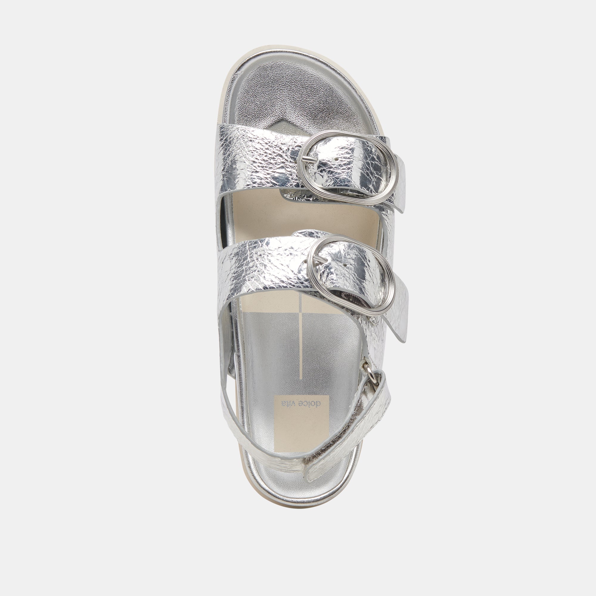 STARLA Women's Distressed Leather Sandals in Silver - Comfortable & Stylish for Summer, Beach, and Casual Outings