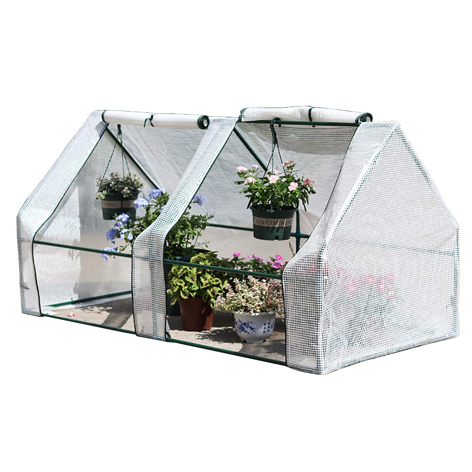 ERRU Portable Outdoor Greenhouse for Balcony & Gardens - Mini Hot House with Zippered Door, Winter Insulation for Flowerpots & Succulents (Size: S-120×60×60cm) - Perfect for Indoor/Outdoor Plant Protection & Winter Gardening