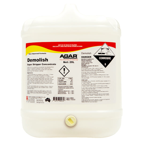 Agar Demolish Floor Stripper - Heavy-Duty Commercial Floor Cleaner for Vinyl, Tile & Concrete - Perfect for Warehouses, Garages & Industrial Spaces
