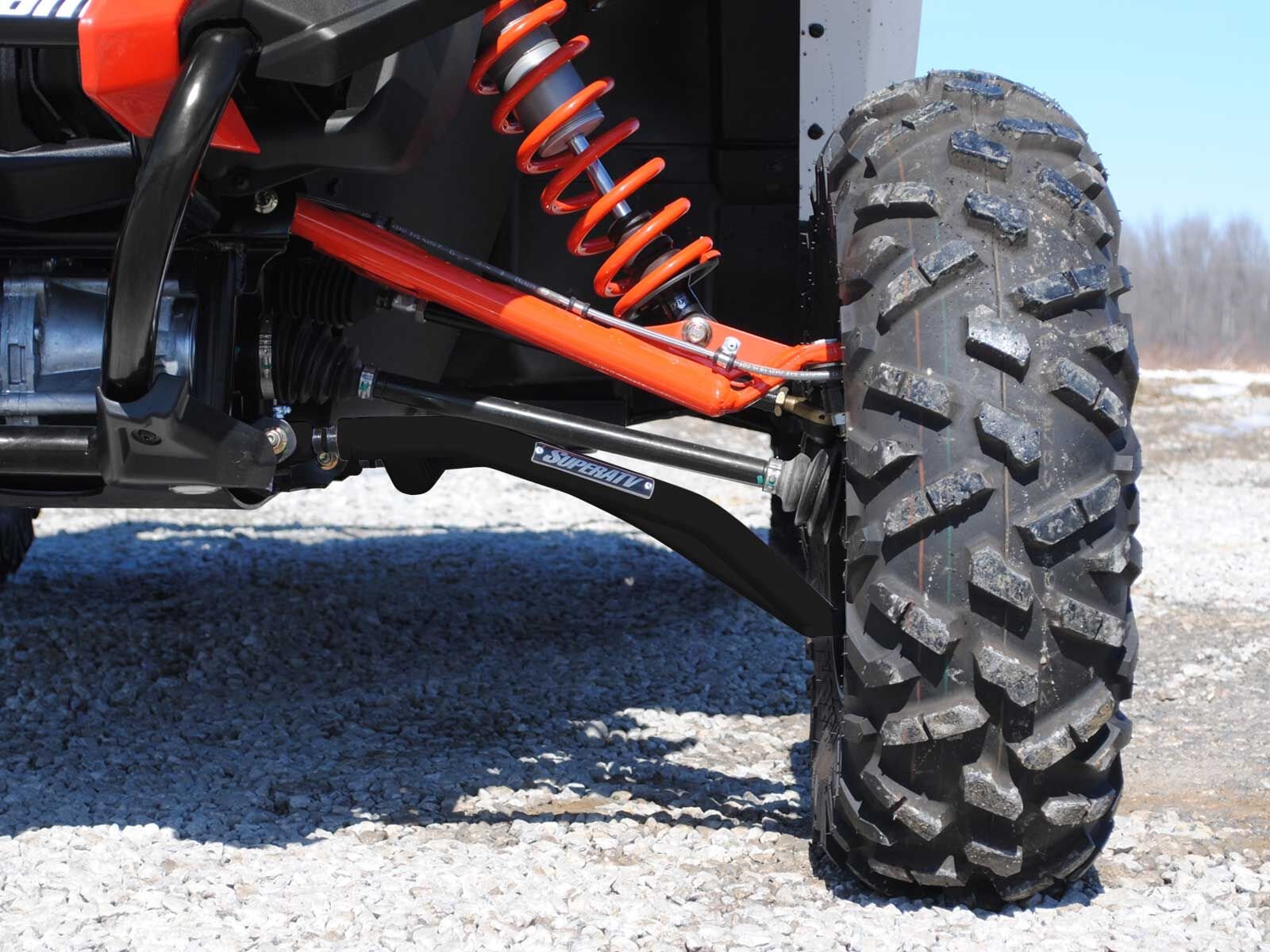 SuperATV High Clearance Front A-Arms for Can-Am Maverick DPS/XMR/XRS/MAX/Turbo - Heavy Duty Off-Road Suspension Upgrade - Perfect for Trail Riding, Mudding & Rock Crawling - Black