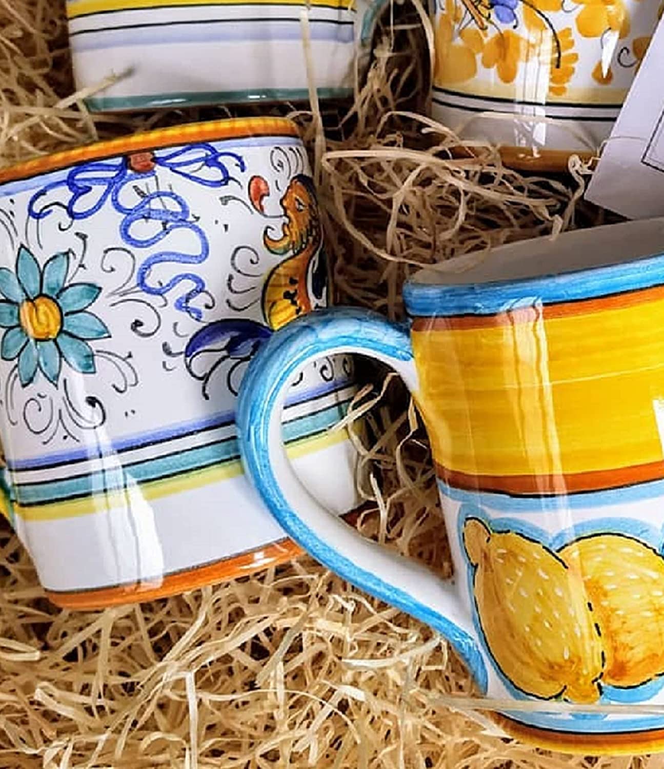 Handcrafted Raffaellesco Deruta Mug | Authentic Italian Ceramic Coffee Cup | 12 oz (350 mL) | Handpainted in Deruta, Italy | Perfect for Espresso, Tea & Home Decor