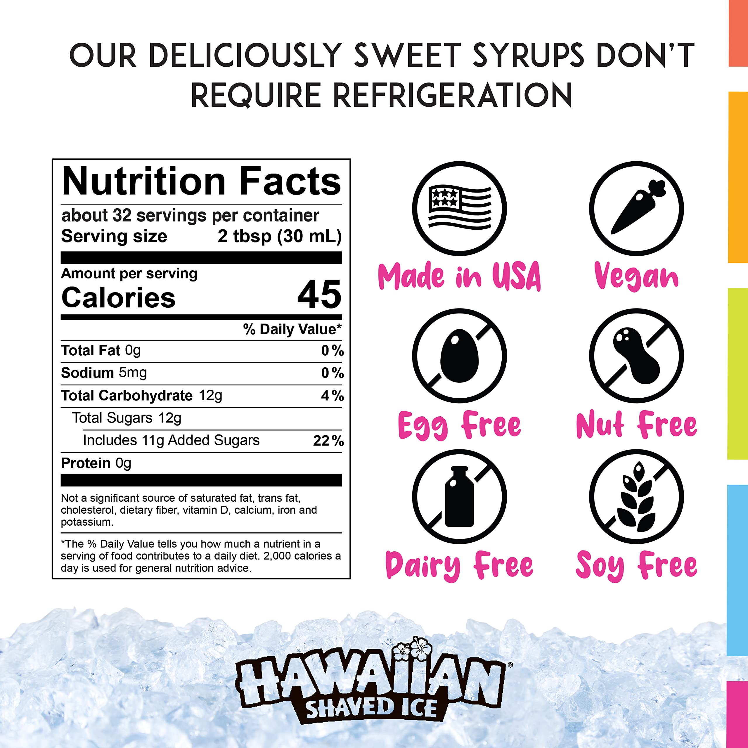 Premium Hawaiian Shaved Ice Syrup 3-Pack (Cherry, Grape, Blue Raspberry) - No Refrigeration Needed, Allergy-Friendly - Perfect for Slushies, Italian Sodas, Seltzers, Popsicles & Summer Treats