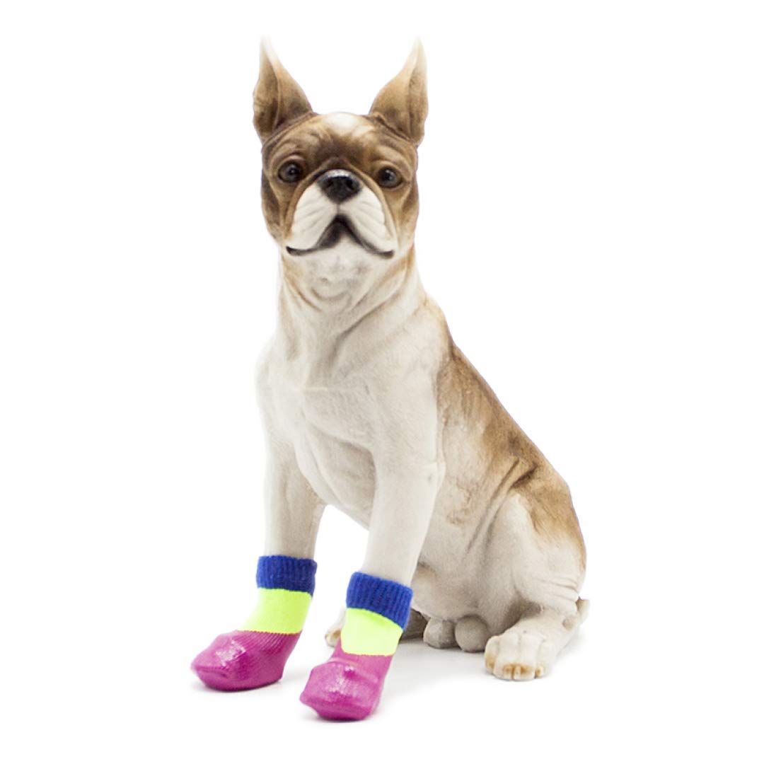4Pcs Anti-Slip Dog Socks - Waterproof Pet Boots with Traction Control, Warm & Soft Paw Protectors for Small Medium Large Dogs - Perfect for Winter Walks, Snow & Hard Surfaces