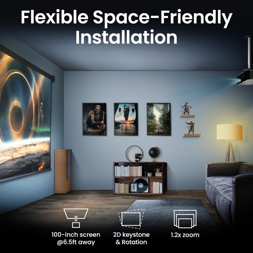 BenQ TK700ST 4K HDR Short Throw Projector - 3000 Lumens, 4ms Response Time, 240Hz Refresh Rate for Movies & Gaming | HDR10/HLG, ARC/eARC, 2D Keystone, 1.2x Zoom | Perfect for Home Theater, Gaming Tournaments & Golf Simulation