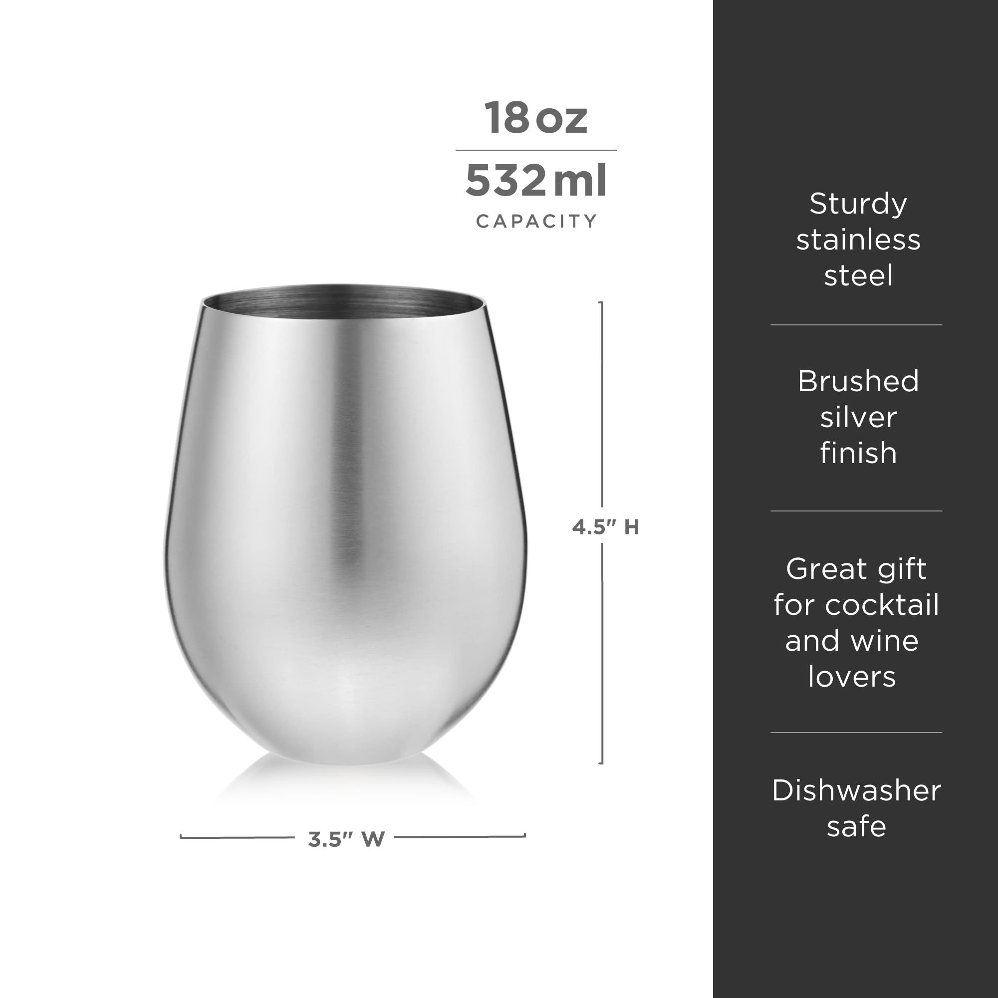 Premium Stainless Steel Wine Tumblers Set of 2 - Insulated Double-Walled Cups for Red & White Wine - Perfect for Outdoor Picnics, Parties & Travel