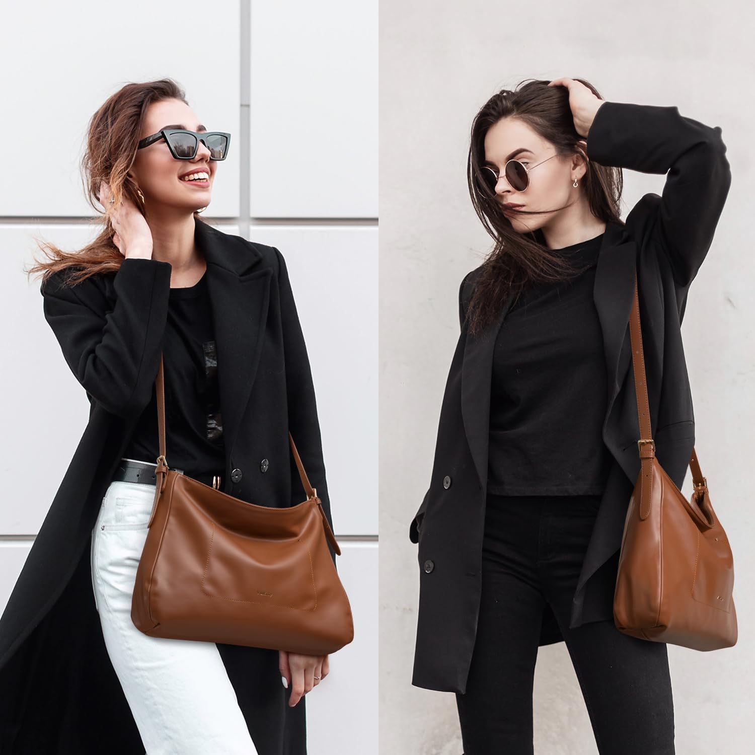 Stylish Women's Large Capacity Hobo Tote Bag - Genuine Leather Crossbody & Shoulder Purse for Work, Travel & Everyday Use