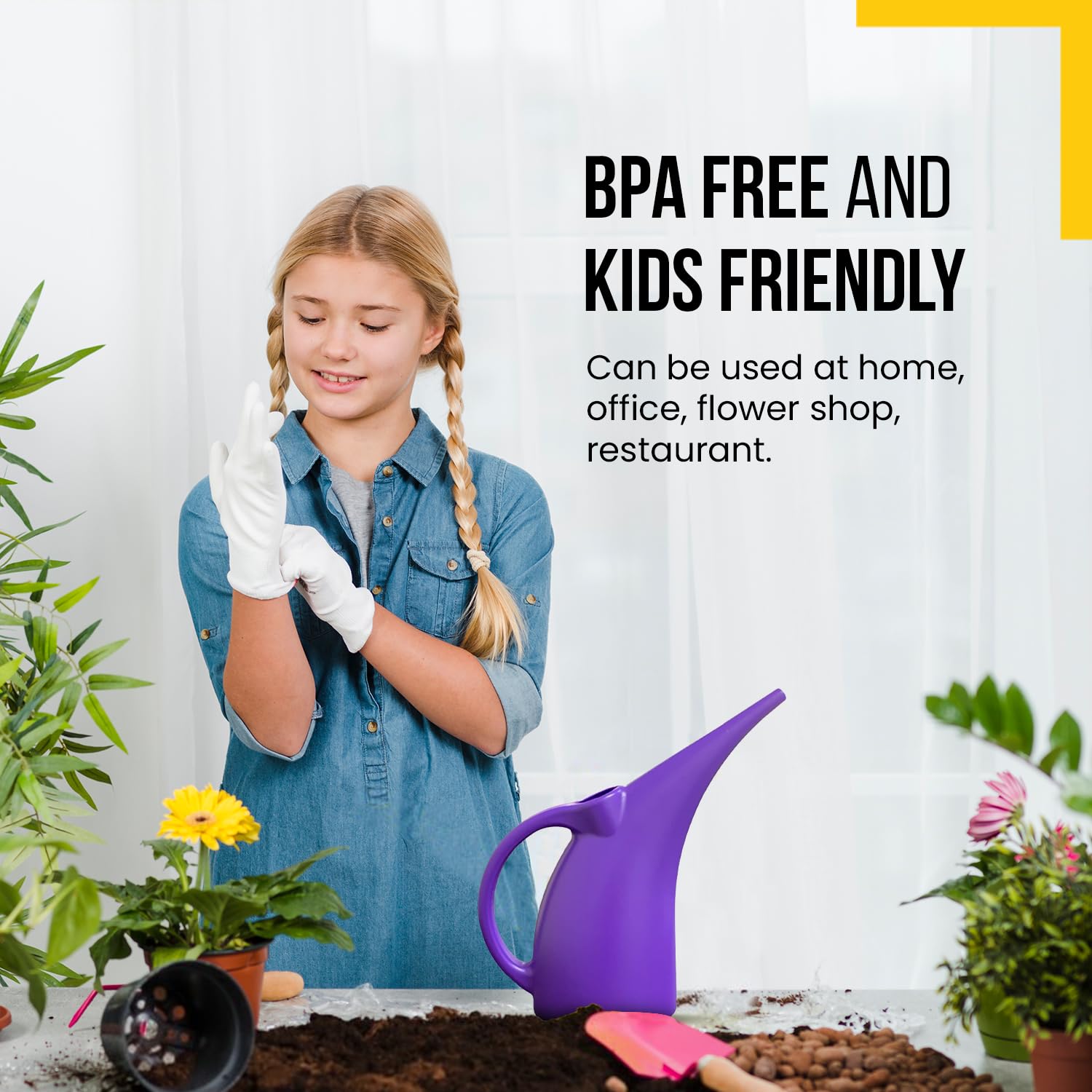 KP KOOL PRODUCTS 1/2 Gallon Small Watering Can for Indoor & Outdoor Plants - Purple Plastic Plant Waterer for Garden, Balcony & Houseplants (1 Pack) - Perfect for Delicate Flowers, Herbs & Succulents