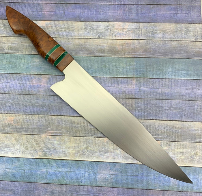 Joe Edson 215mm AEB-L Stainless Steel Euro Style Custom Chef Knife - Professional Kitchen Tool for Slicing, Dicing & Food Prep
