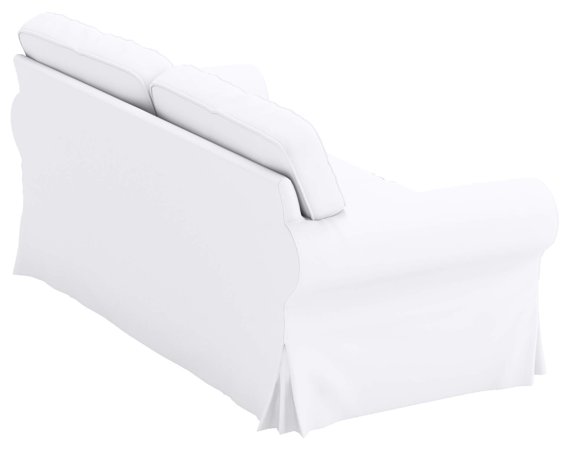 Durable Heavy Cotton Ektorp Loveseat Cover Replacement - Custom Fit for IKEA Ektorp Sofa Slipcover (White) | Perfect for Living Room, Bedroom & Home Decor