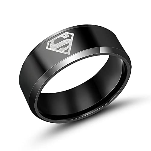 Titanium Steel Superman Ring for Men & Women - Fashion Statement for Daily Wear