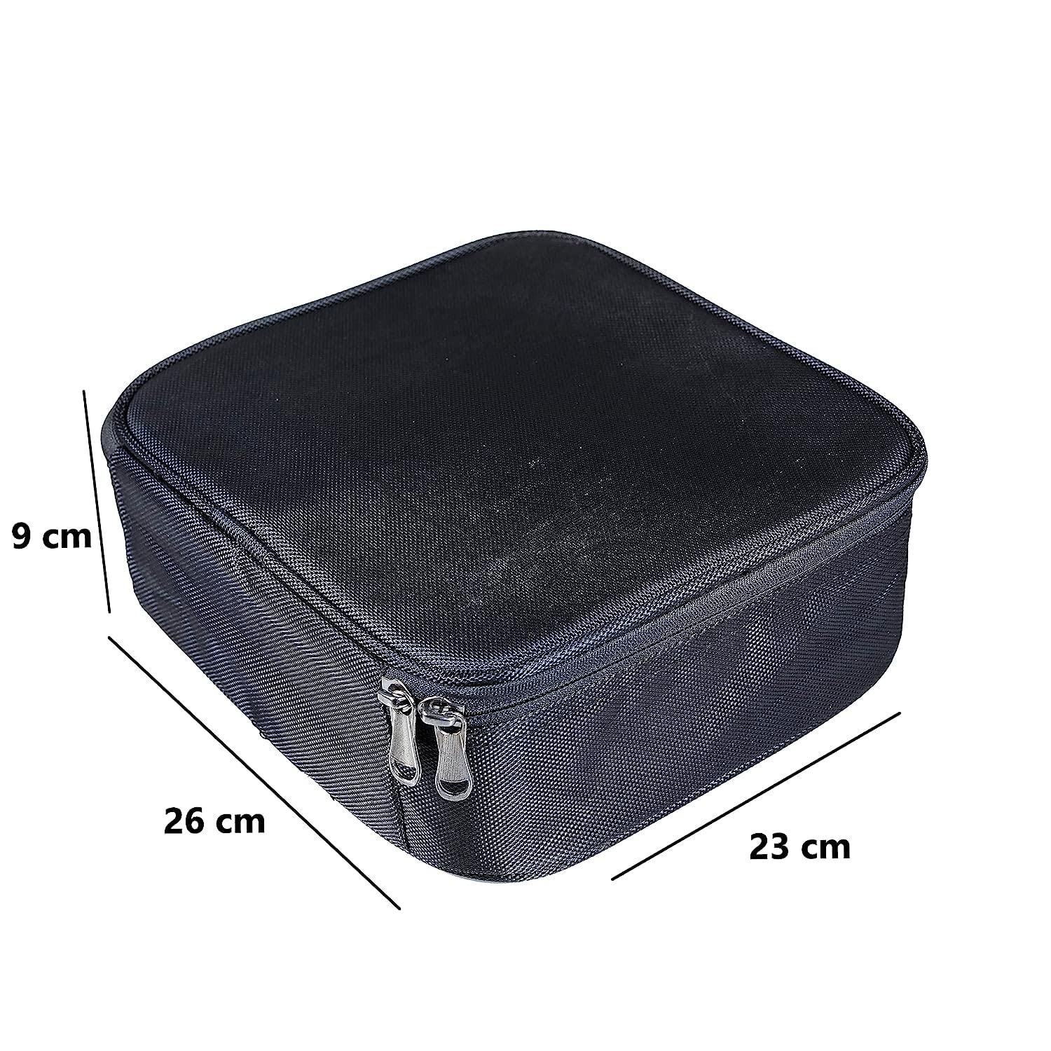 Professional Nylon Cosmetic Makeup Kit Organizer - Adjustable Compartment Travel Toiletry Vanity Bag for Cosmetics, Makeup Brushes, Jewelry & Digital Accessories | Perfect for Travel, Home Storage & Salon Use (Black)