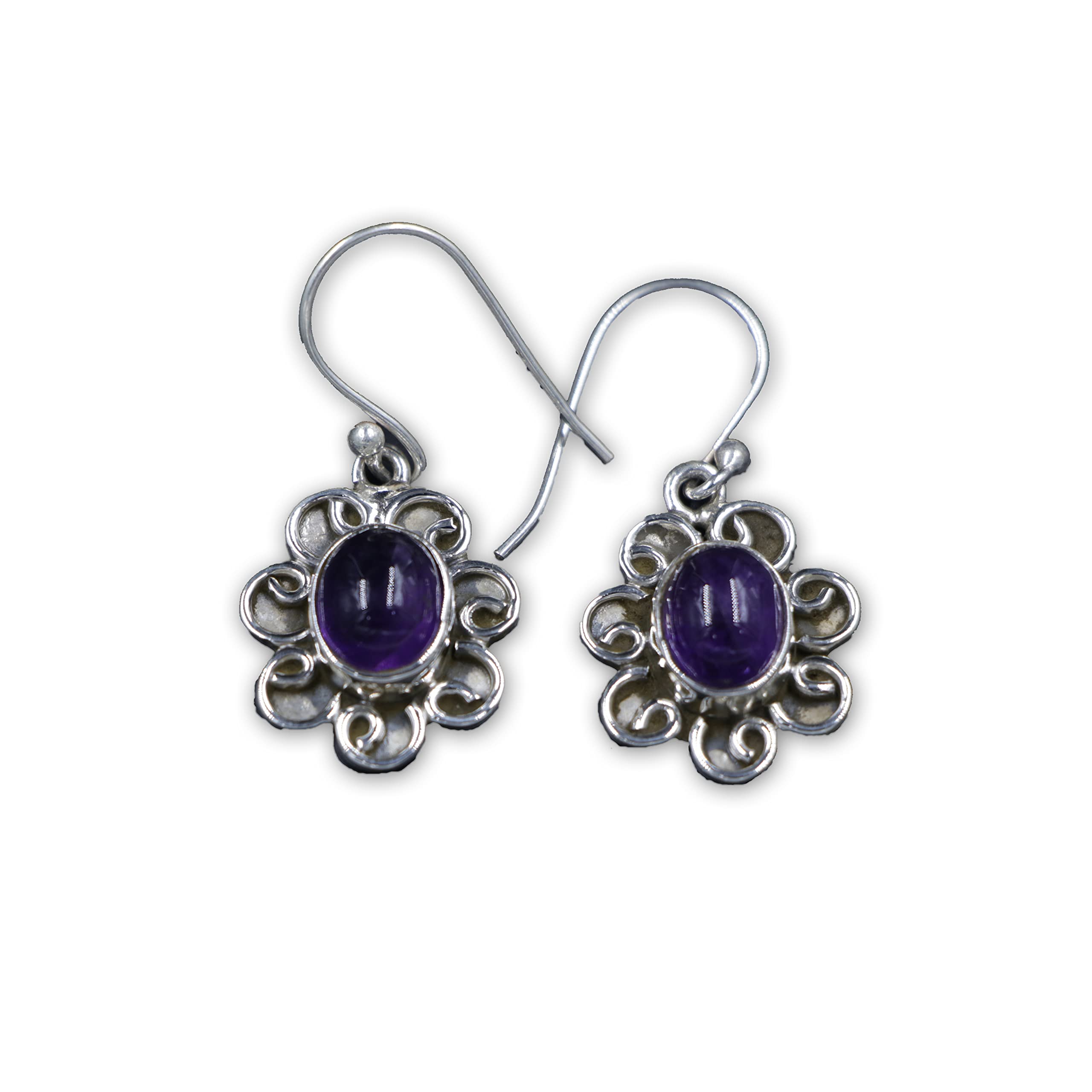 925 Sterling Silver Amethyst Dangle Earrings for Women | Purple Gemstone Jewelry | February Birthstone Gift | Handmade Boho Wedding Earrings | Unique 925 Silver Jewelry for Birthday, Anniversary & Special Occasions | Perfect for Boho Chic Style, Bridal Accessories & Everyday Elegance