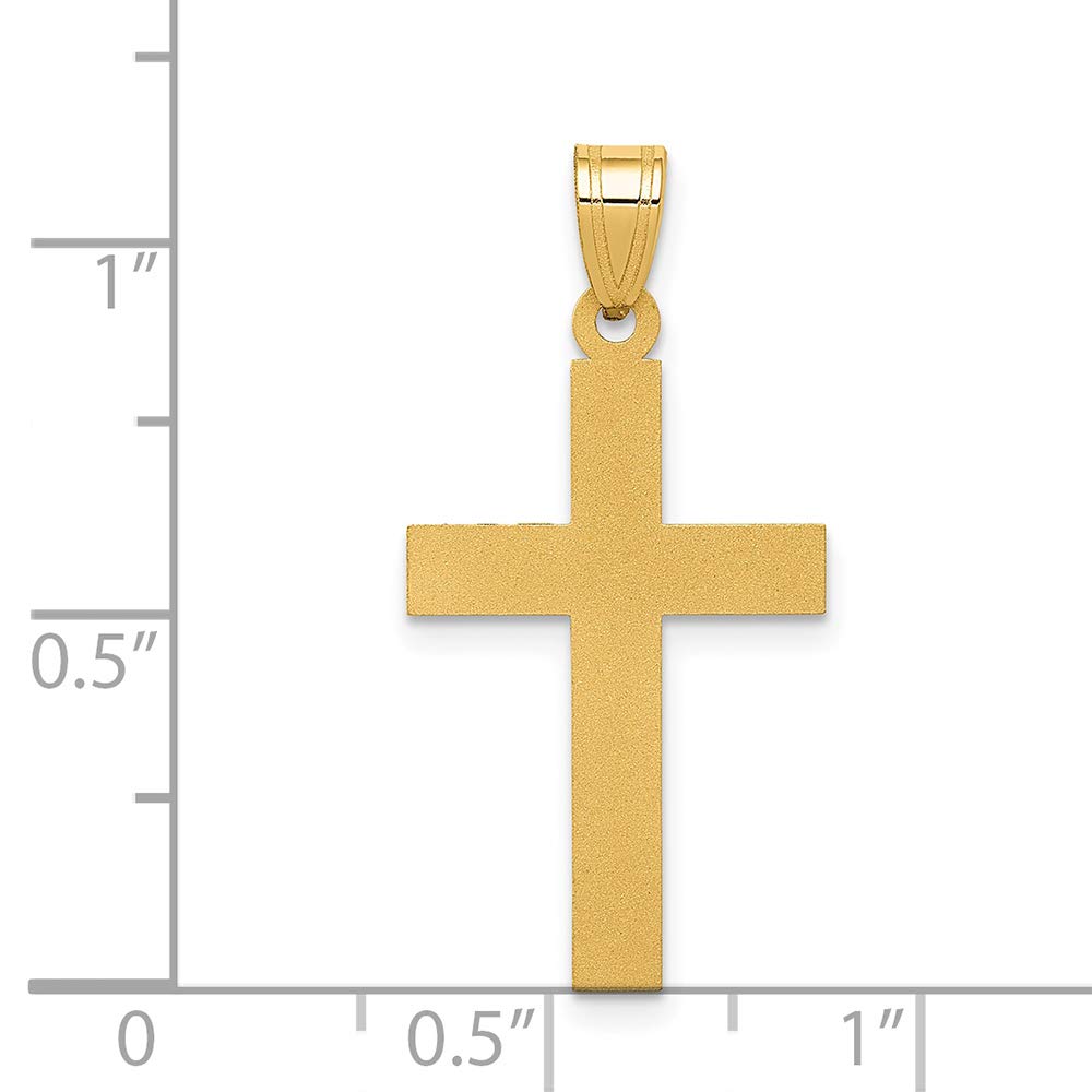 FJC Finejewelers 14k Yellow Gold Sand Blasted Cross Charm Pendant - Elegant Religious Jewelry for Women, Perfect for Gifts, Everyday Wear & Special Occasions