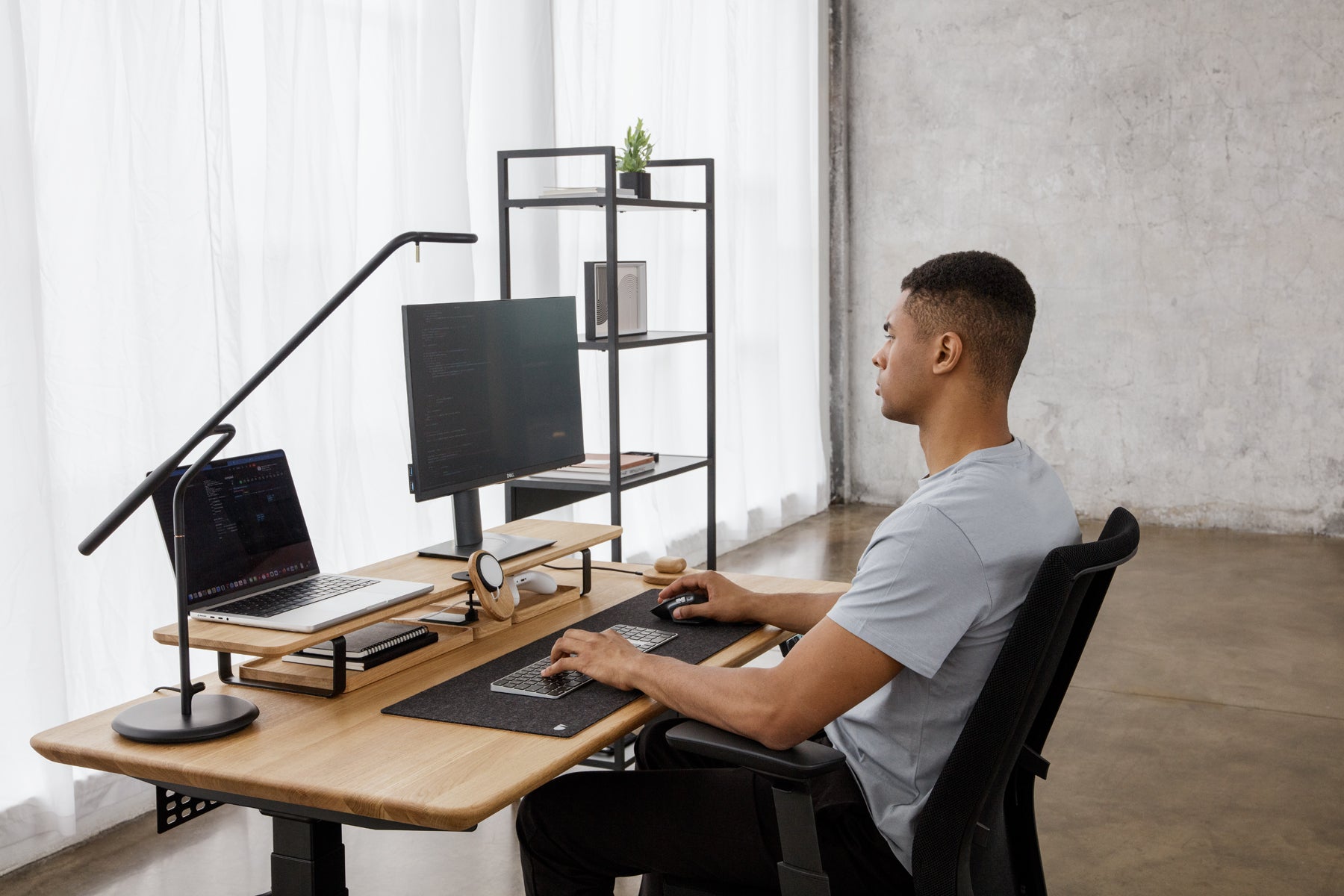Adjustable Height Standing Desk with Touch Control - Ergonomic Home & Office Workstation for Improved Posture & Productivity