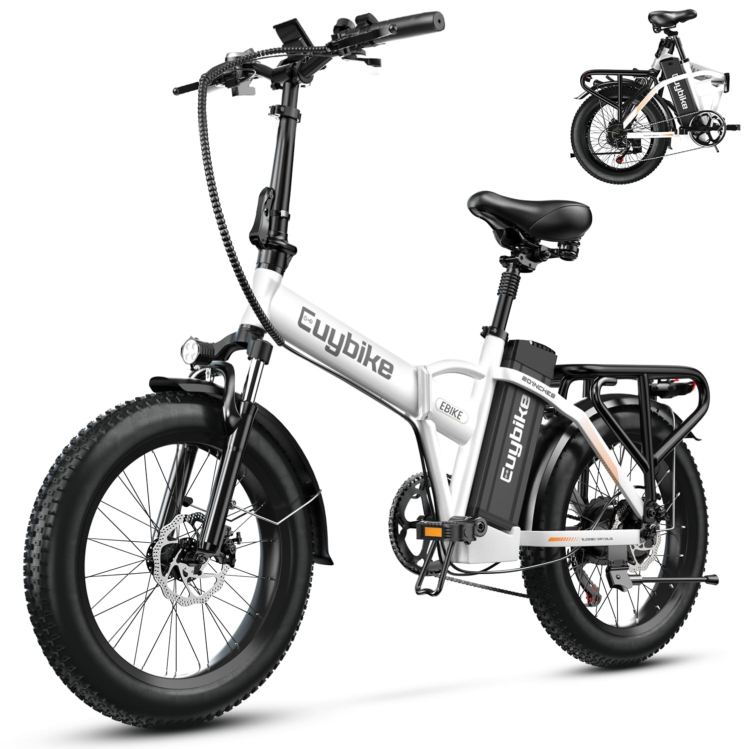 1000W Folding Electric Bike for Adults - 48V 20AH Removable Battery, 30+MPH Speed, 80 Miles Max Range, 20