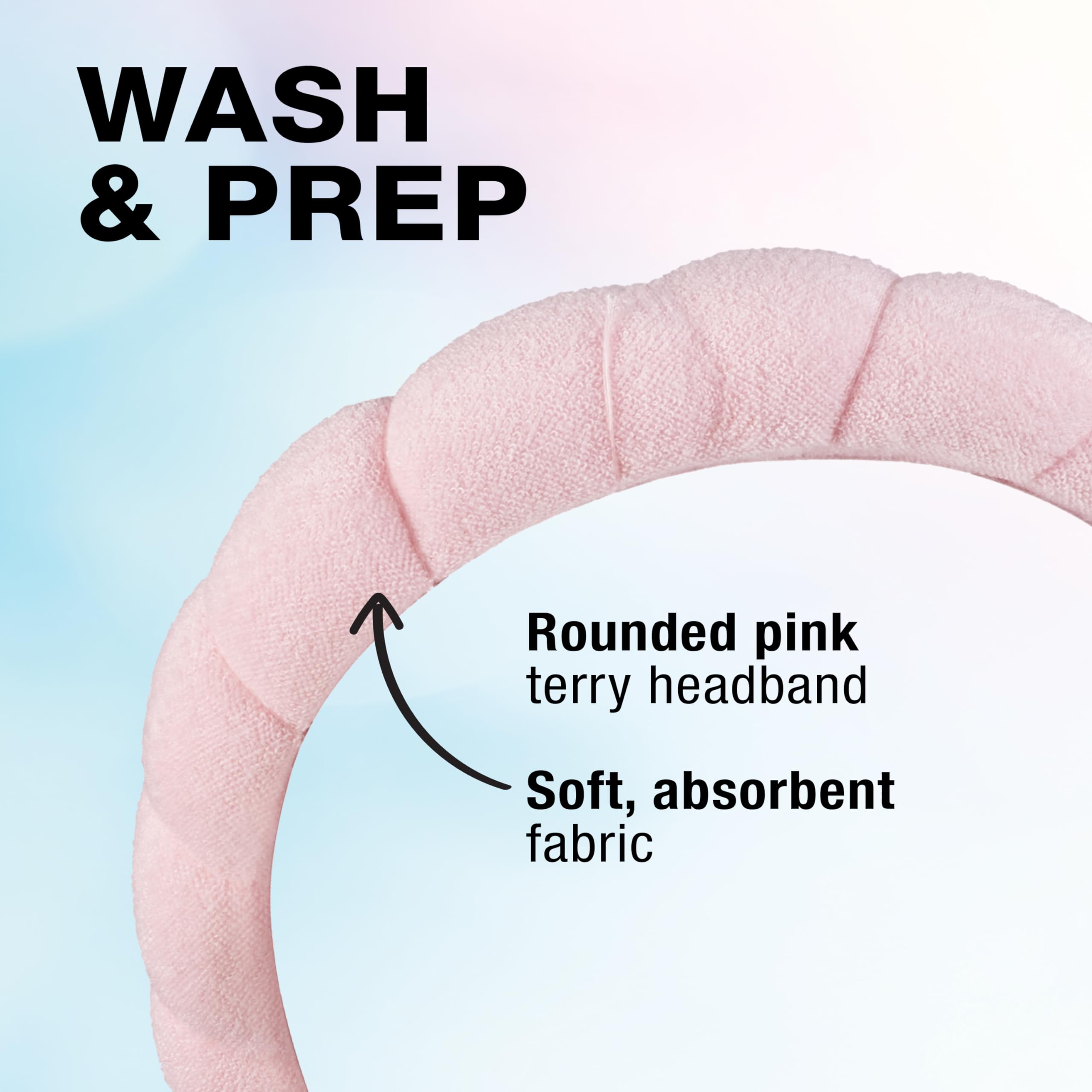 Conair Spa Makeup & Face Washing Headband - Soft Bubble Design Head Wrap for Skincare & Beauty Routine - Pink (Perfect for Facials, Washing Face & Applying Makeup)