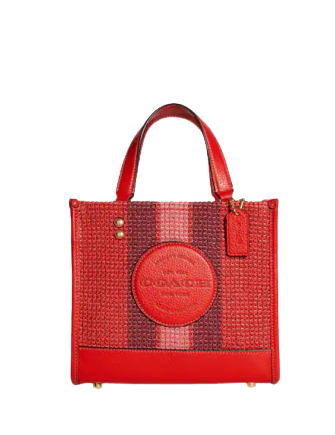 Coach Dempsey Tote 22 Crossbody Bag with Signature Patch - Stylish Leather Handbag for Women, Perfect for Work, Travel & Everyday Use