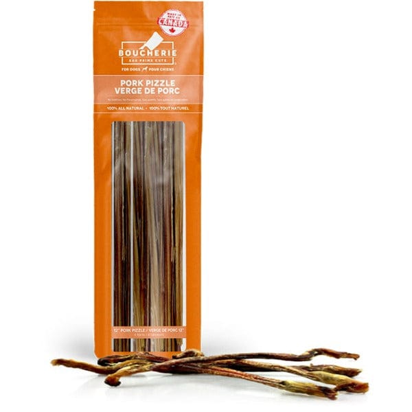 Premium Boucherie Pork Pizzle Dog Chews - Natural Bully Sticks for Dogs - High Protein Dental Treats for Puppies & Adult Dogs - Perfect for Training, Teething, and Long-Lasting Chewing Fun