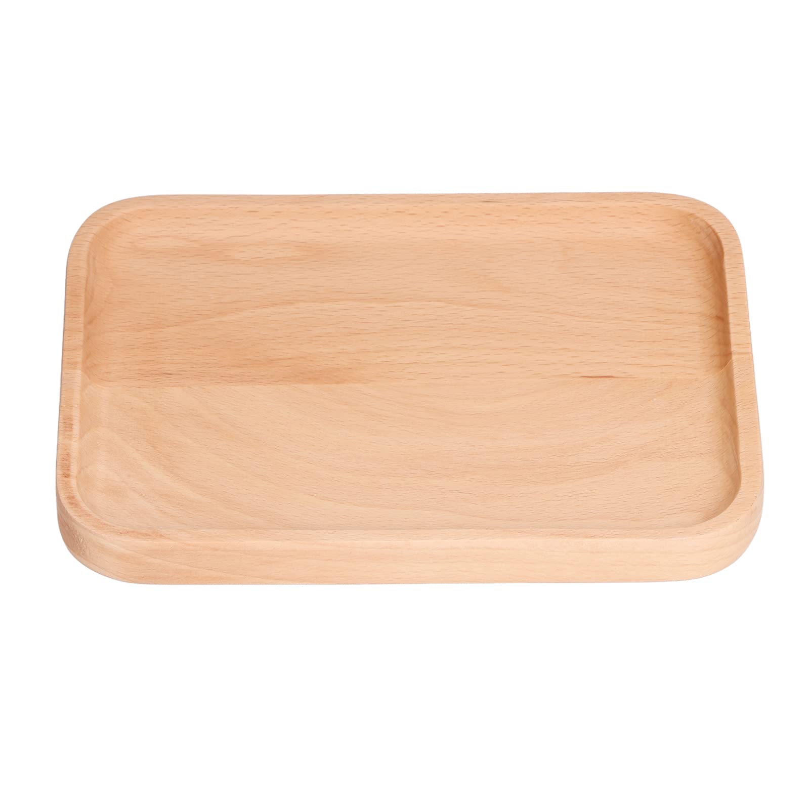 Natural Wood Serving Tray - 13.7 x 18.7 cm Rectangular Wooden Platter for Coffee, Tea, Fruits | Rustic Log Color Tableware for Restaurant, Home, Bar Decor | Perfect for Breakfast in Bed, Party Serving, and Gift Giving