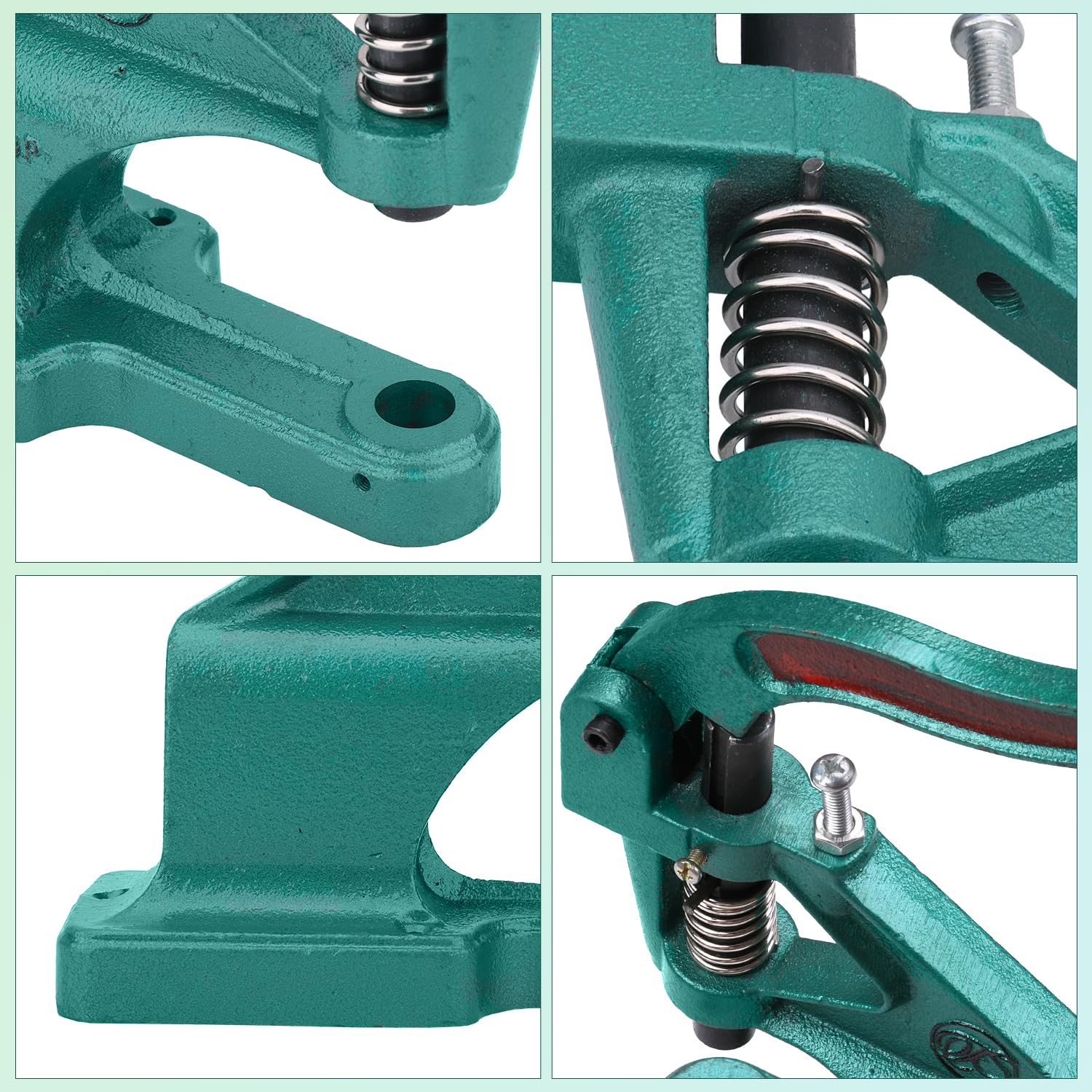 12.5mm S Spring Press Studs Dies with Universal Green Hand Press Machine - Snap Fastener Installation Tool for Clothing, Jackets & Leathercraft | DIY Sewing, Garment Repair & Crafting Projects | Perfect for Tailors, Fashion Designers & DIY Enthusiasts