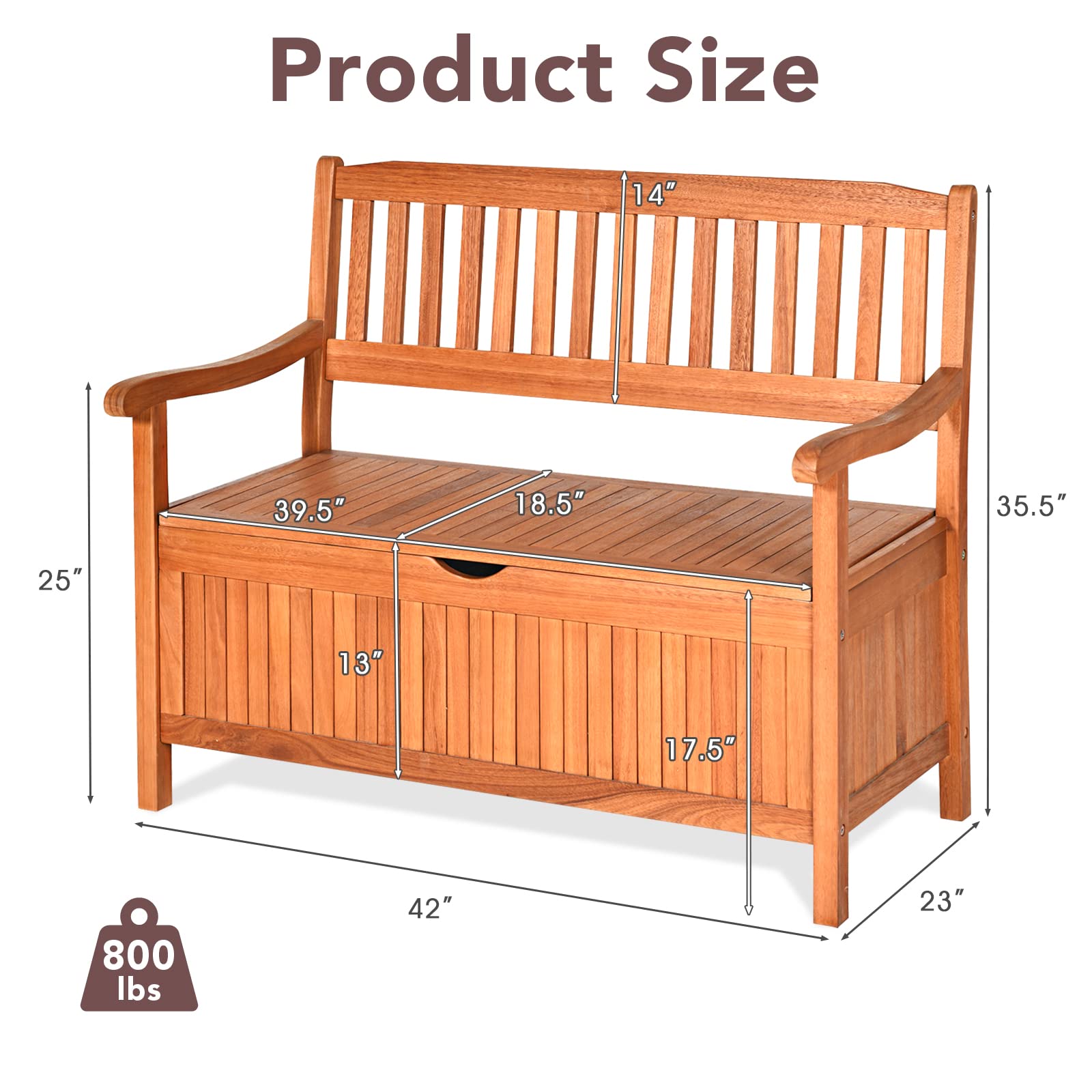 **HAPPYGRILL 33 Gal Outdoor Storage Bench - Wooden Deck Box with Removable Dustproof Liner, Multi-Functional Seating Furniture for Courtyard, Garden, Poolside & Patio**    *(Perfect for Storing Cushions, Toys, and Outdoor Essentials While Providing Extra Seating Space!)*