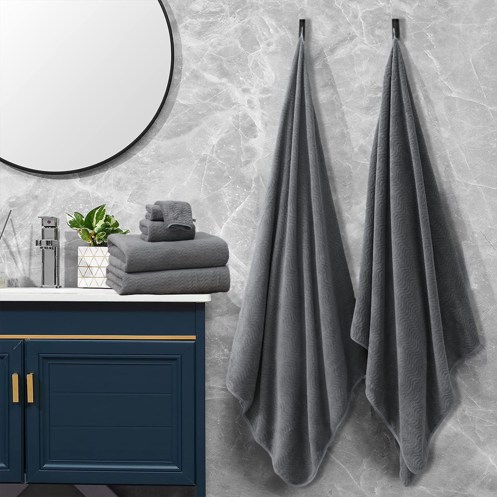 Premium Extra Large Bath Towels Set - Ultra Soft & Absorbent 35x70 Inch Bathroom Towels (8 Pieces) for Spa, Hotel, or Luxury Home Use