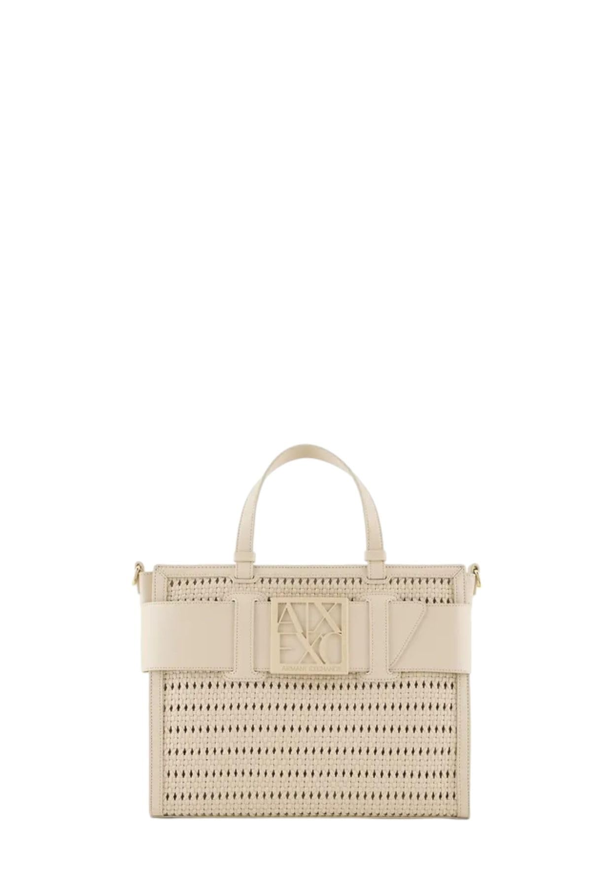ARMANI EXCHANGE Susy Big Mesh Tote Bag in Dusty Ground - Stylish Women's Shoulder Handbag for Work, Shopping & Travel