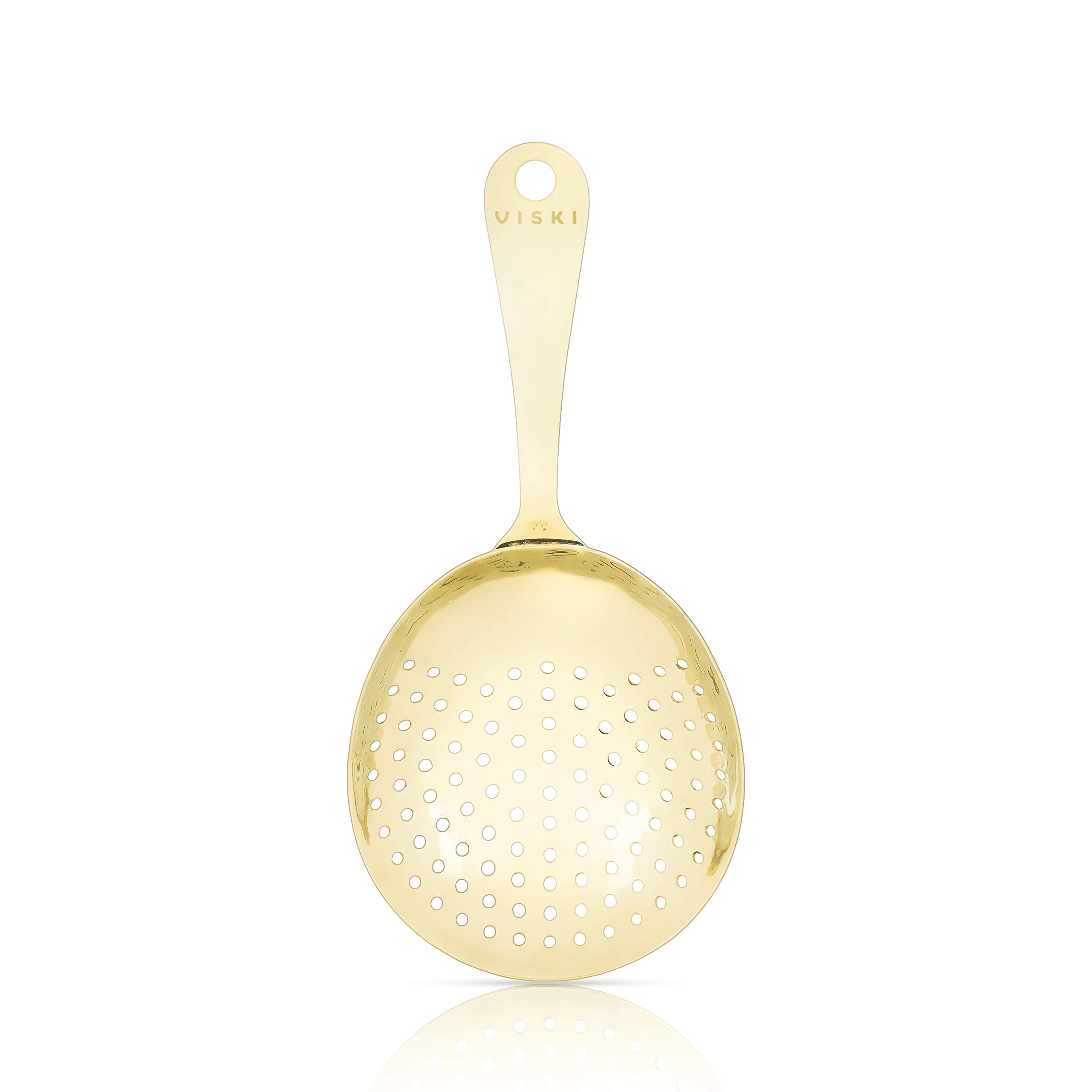 Viski 4876 Belmont Gold Julep Strainer - Pack of 12 | Premium Cocktail Bar Accessories for Mint Juleps & Classic Cocktails