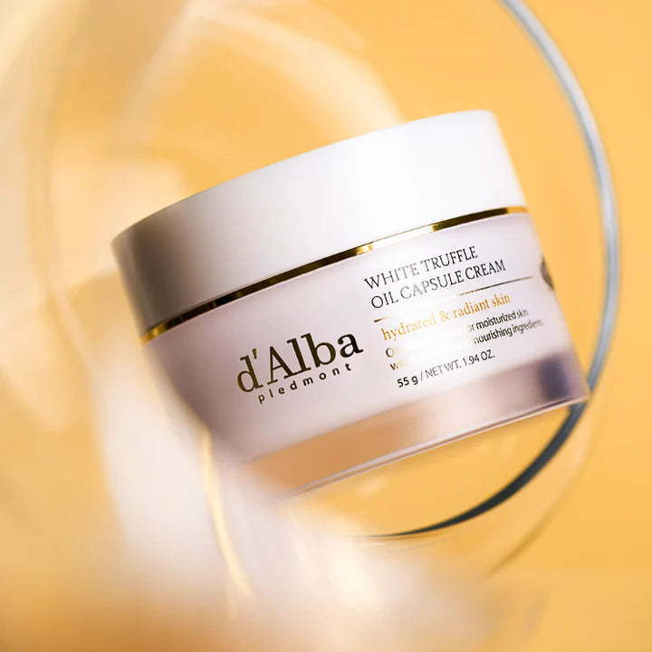 D'Alba White Truffle Oil Capsule Cream 55g - Hydrating Face Moisturizer for Dry Skin | Anti-Aging & Brightening Skincare | Day & Night Cream for Women & Men