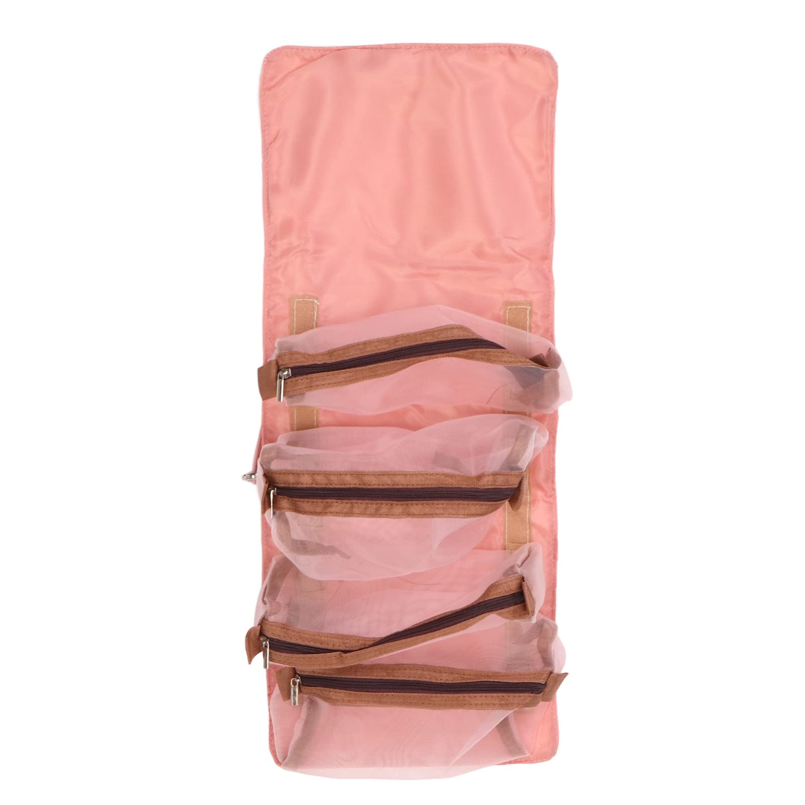 EVTSCan Detachable 4-in-1 Foldable Cosmetic Bag with Hook & Loop - Multifunctional Hanging Makeup Organizer for Travel, Gym & Home (Pink) | Perfect for Outdoor Adventures, Daily Use & Storage