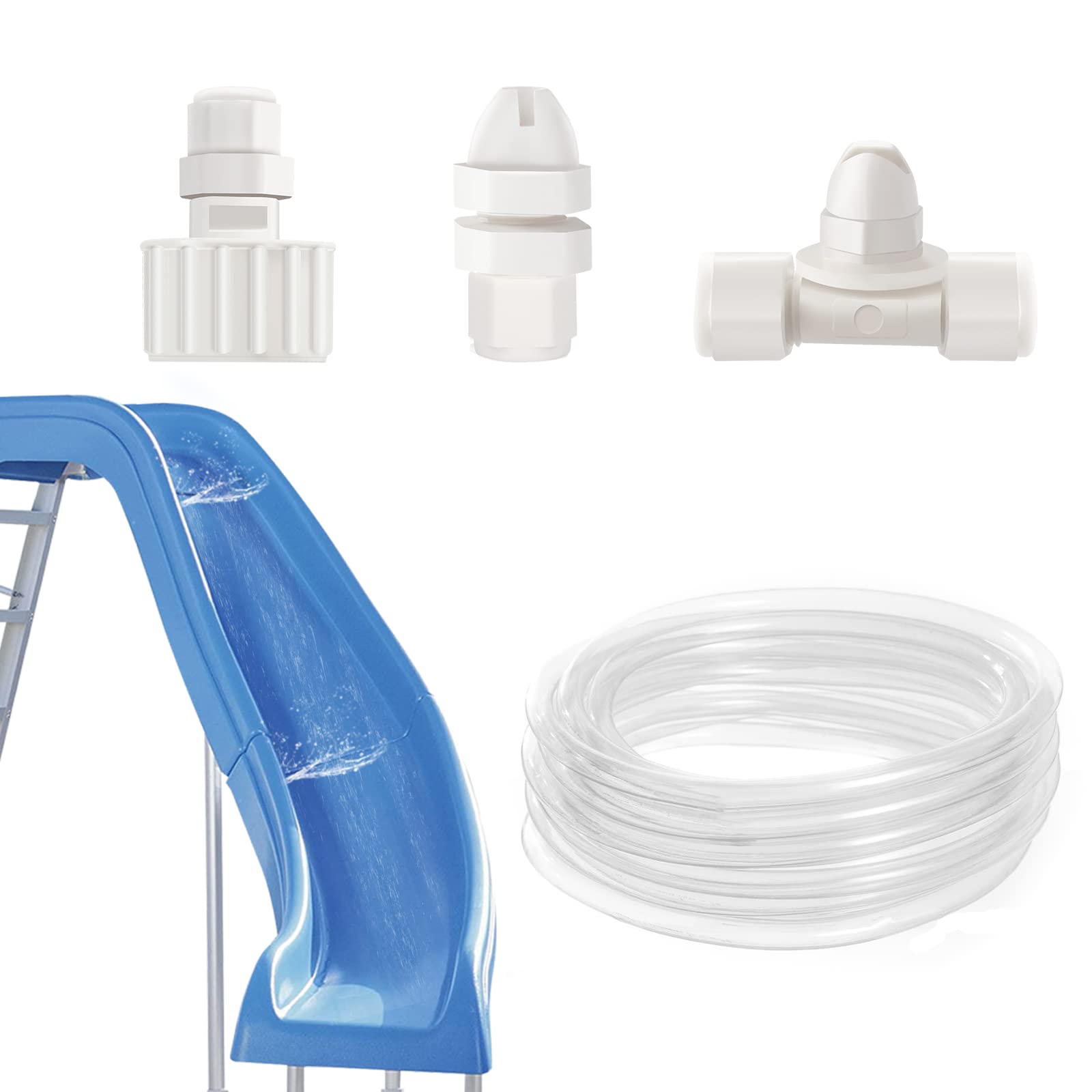 Premium Inground Pool Slide Water Tubing Kit - Complete Set with Sprayer & Hose for Swimming Pool Slides | Perfect for Backyard Fun, Family Gatherings & Summer Water Activities