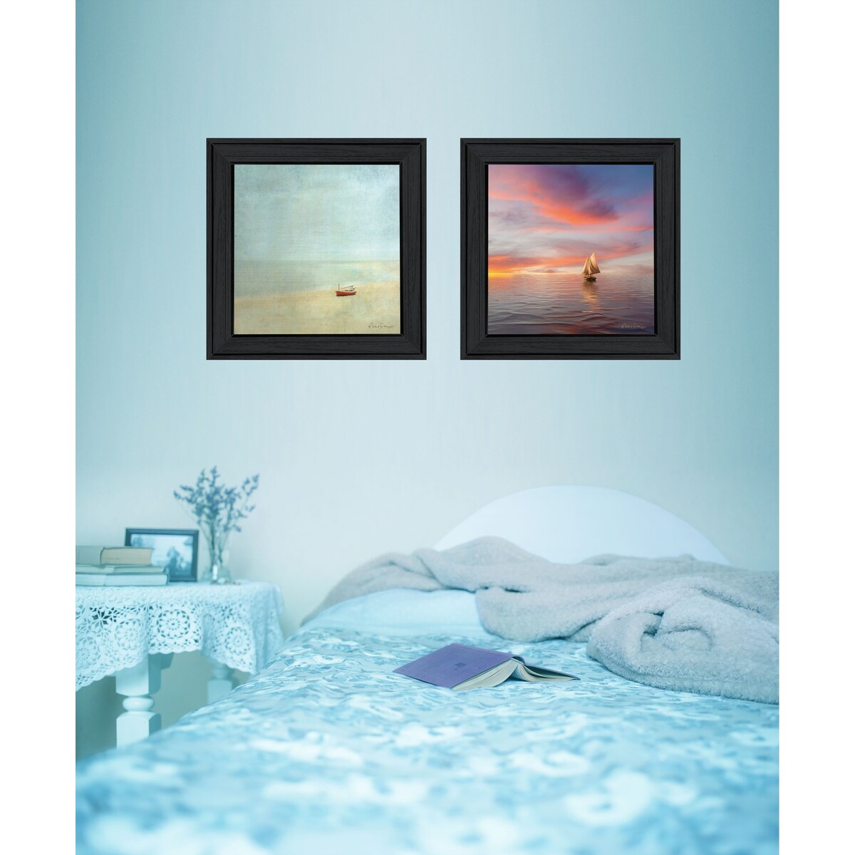 Stunning Seascape Wall Art Set - 2 Piece Vignette by Michael Petrizzo in Black Frame | Perfect for Coastal Decor, Beach House, Living Room & Office Wall Decor