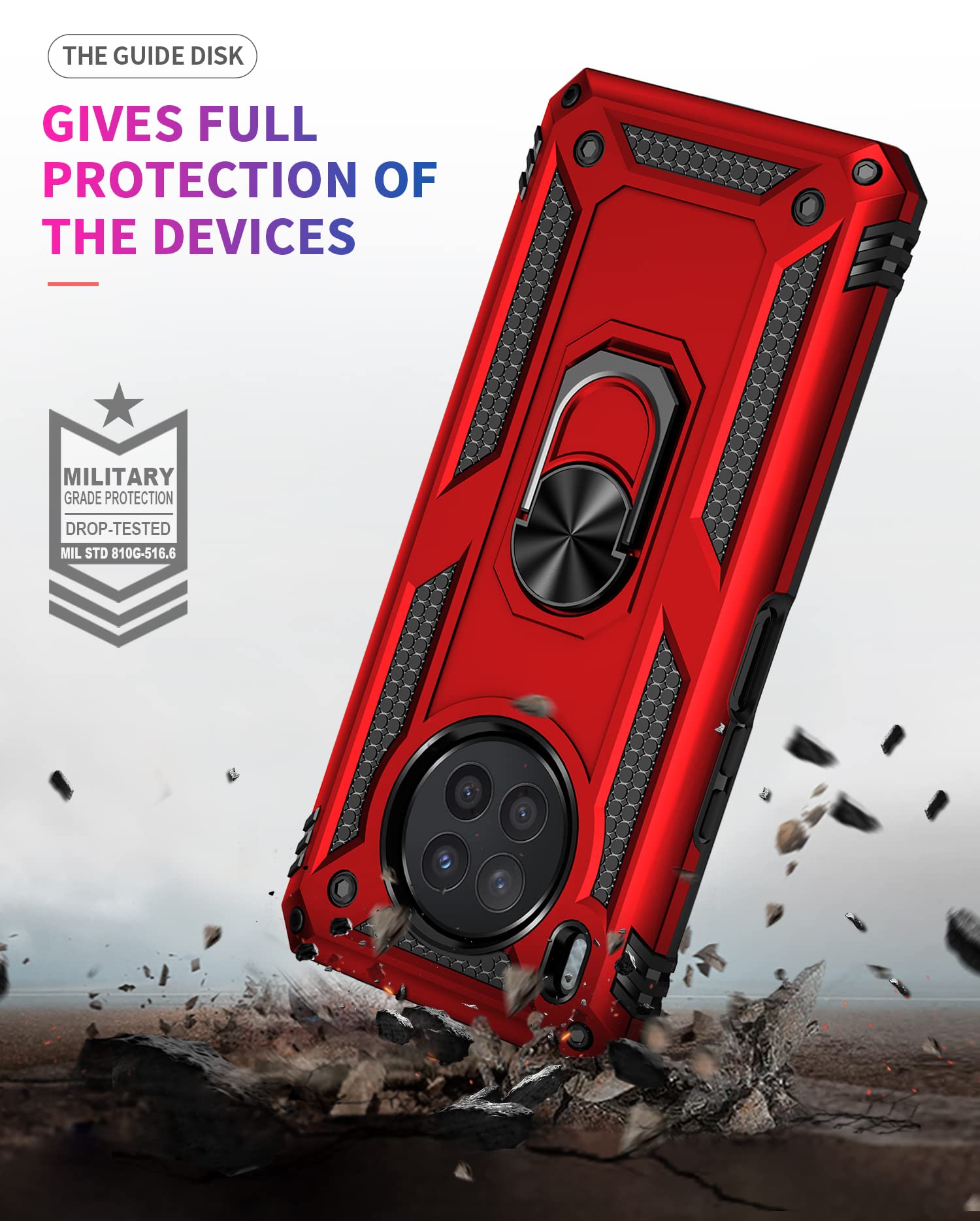 Premium Shockproof Silicone Phone Case for Huawei Nova 8i - Black with Ring Holder | Durable Protection for Everyday Use, Work & Travel