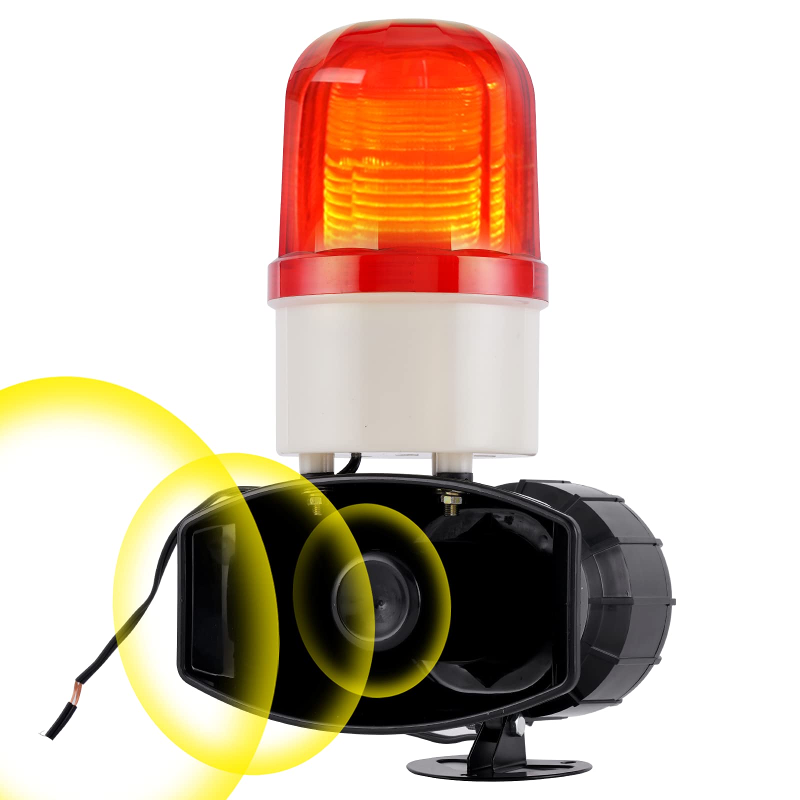 115dB Loud Alarm Siren with Strobe Light - 60W Industrial LED Warning Horn for Security & Emergency (DC12V LTE-1101) - Perfect for Factories, Warehouses & Parking Lots
