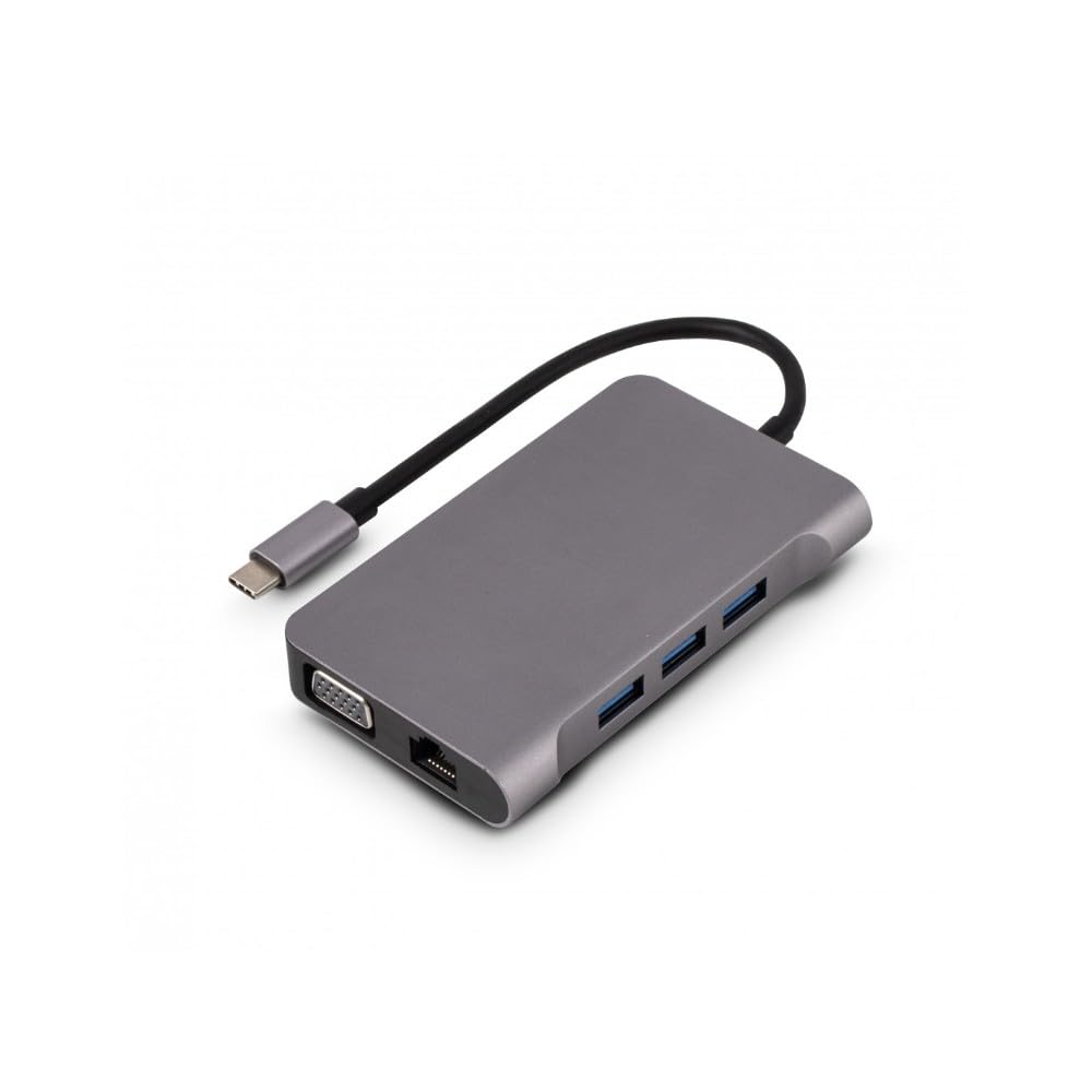 Urban Factory Hubee Plus 100W USB C Hub - 9-in-1 Docking Station with Dual HDMI, 4K Display, VGA, RJ45 Ethernet, USB 3.0 Ports & 100W PD Charging for MacBook Pro/Air, Windows Laptops, iPad Pro - Perfect for Home Office, Gaming & Multi-Screen Workstations