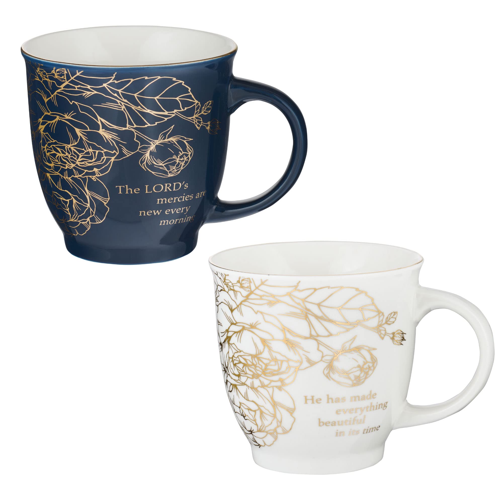 Christian Art Gifts Ceramic Coffee & Tea Mug Set for Women - Inspirational Bible Verse Mugs (Ecclesiastes/Lamentations) - 2-Piece Boxed Set - Perfect for Morning Devotions, Bible Study & Gift Giving
