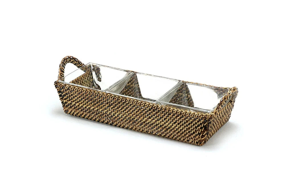 3 Section Serving Tray with Handles - Stainless Steel Buffet Platter for Catering, Restaurants & Home Entertaining - Perfect for Parties, Events & Food Display