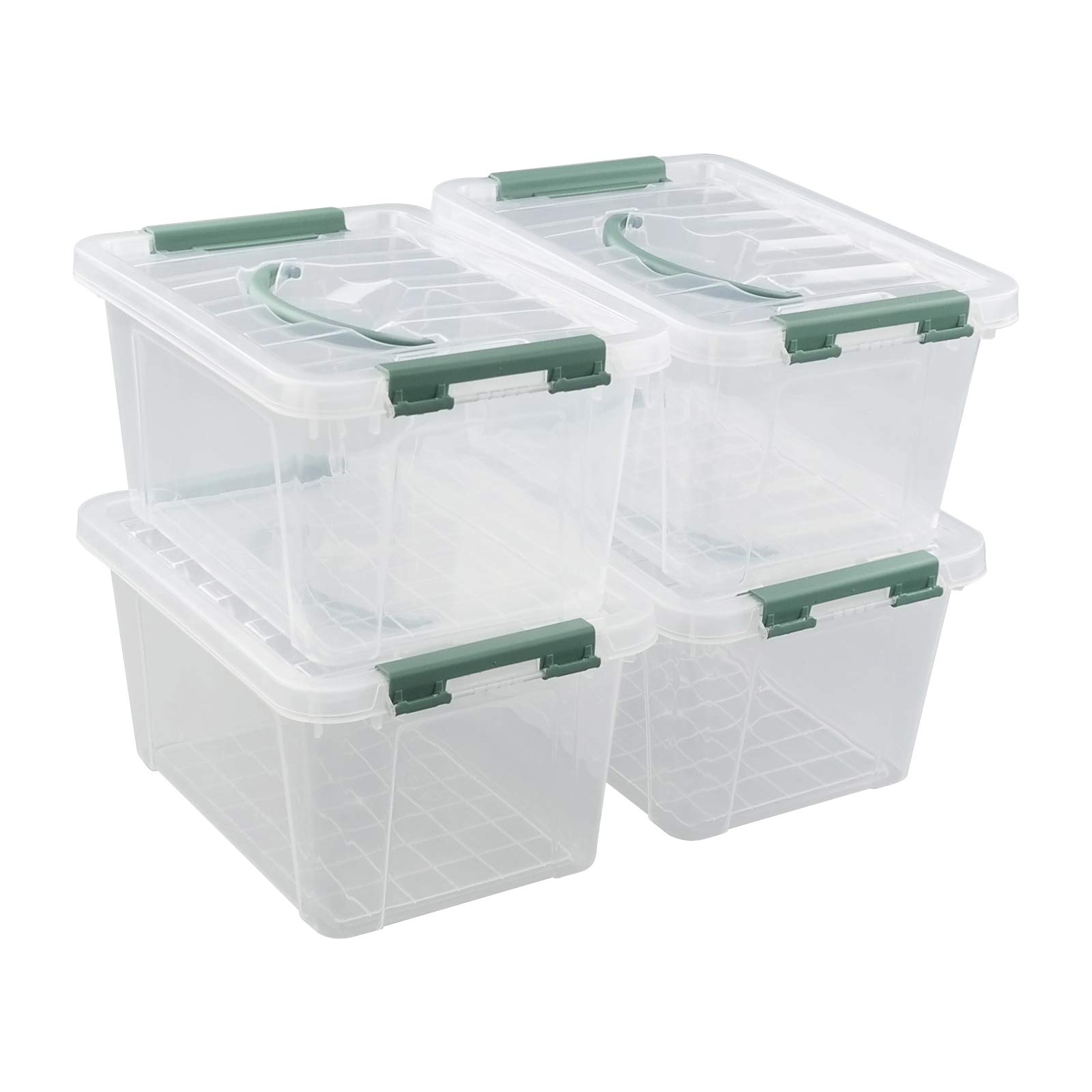 4-Pack 6-Quart Clear Plastic Storage Bins with Lids - Stackable Organizer Totes for Home, Office, Pantry & Toy Organization (Perfect for Closet, Kitchen, Garage & Kids Room Storage)