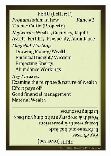 Futhark Runes Learning Cards & Quick Reference Guide - Norse Divination Set with Loose Leaf Sheets for Beginners - Perfect for Pagan Studies, Meditation & Spiritual Practice