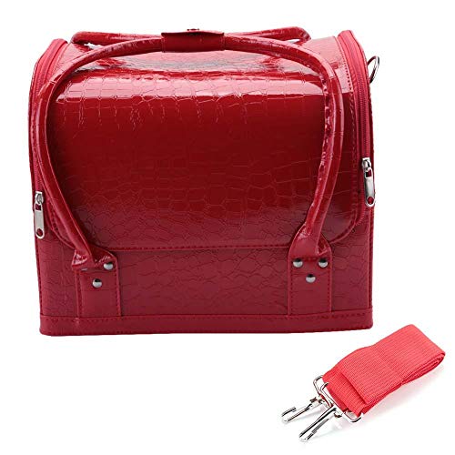Waterproof Large Tattoo & Makeup Storage Bag - Travel Cosmetic Organizer for Beauty Tools, Nail Art Supplies & Jewelry (Red) | Perfect for Tattoo Artists, Travelers & Makeup Lovers