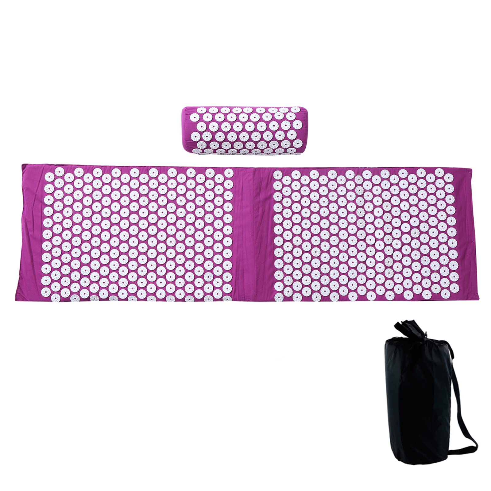 Acupressure Mat & Pillow Set for Back, Neck & Shoulder Pain Relief - Yoga Massage Mat for Muscle Tension & Stress Relief - Perfect for Home Relaxation, Office Use & Post-Workout Recovery
