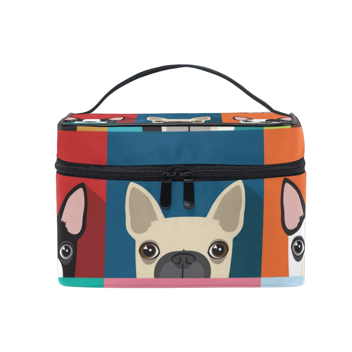 Boston Terrier Pattern Makeup Train Case - Portable Travel Cosmetic Bag & Artist Storage Organizer for Women | Perfect for Travel, Salon Professionals & Makeup Artists
