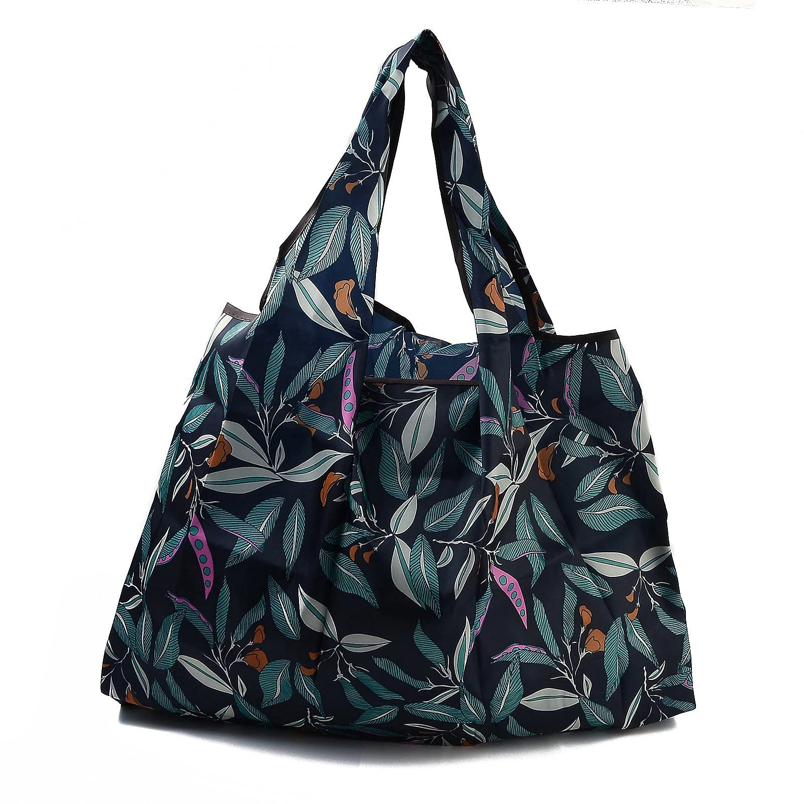 BEEFLYING Foldable Eco-Friendly Nylon Grocery Bags - Reusable Waterproof Shopping Tote Bags for Groceries, Travel & Beach - Compact & Durable